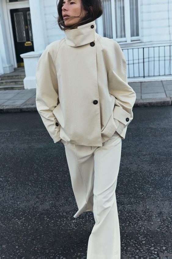 ZW COLLECTION SHORT TRENCH COAT - Bone by Zara - Image 0