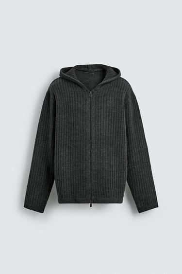 TEXTURED RIBBED JACKET - Anthracite Grey by Zara