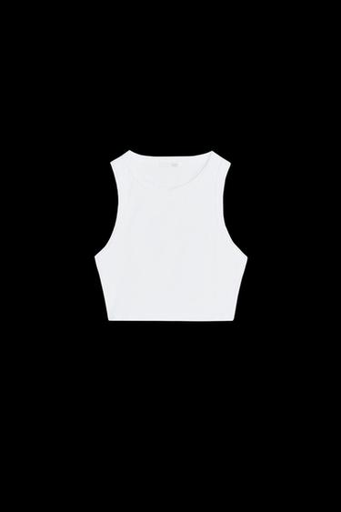 POLYAMIDE CROP TOP - White by Zara - Image 0