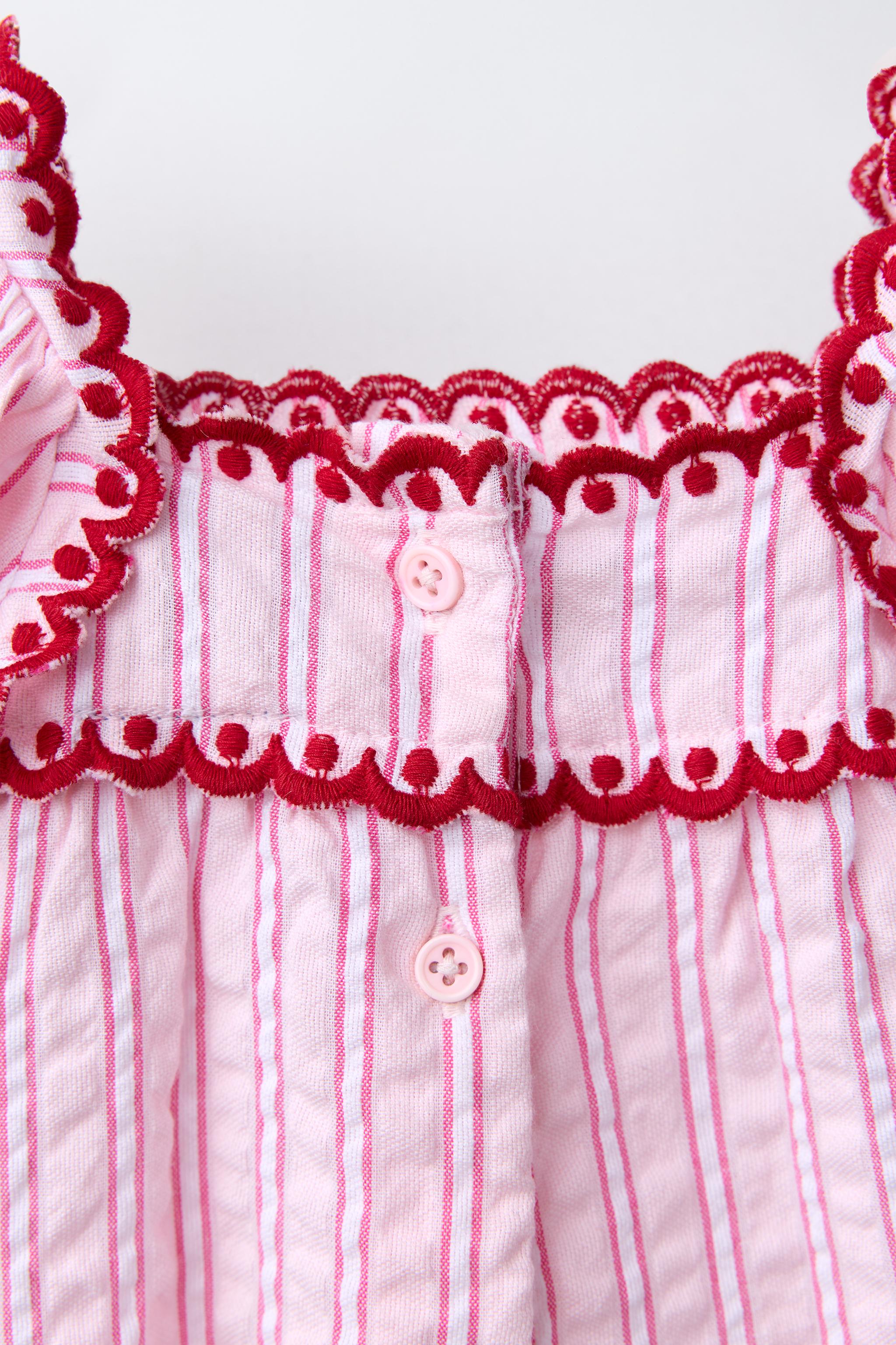 STRIPED AND EMBROIDERED ROMPER SISSEL EDELBO X ZARA KIDS