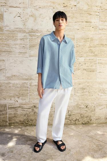 LIGHTWEIGHT DENIM SHIRT - Light blue by Zara - Image 0