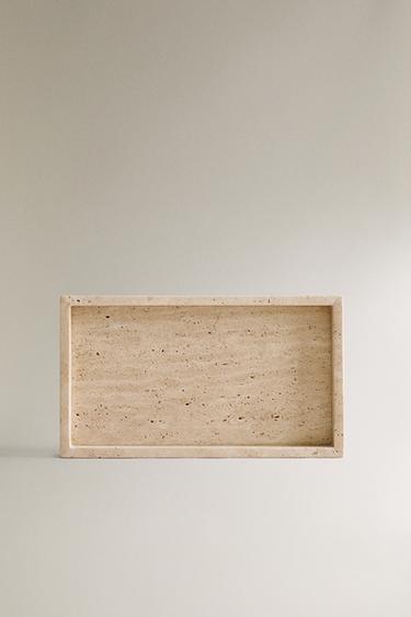 Zara BEIGE MARBLE BATHROOM TRAY - Beige
