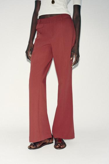 Zara FLARE PANTS - MARSALA