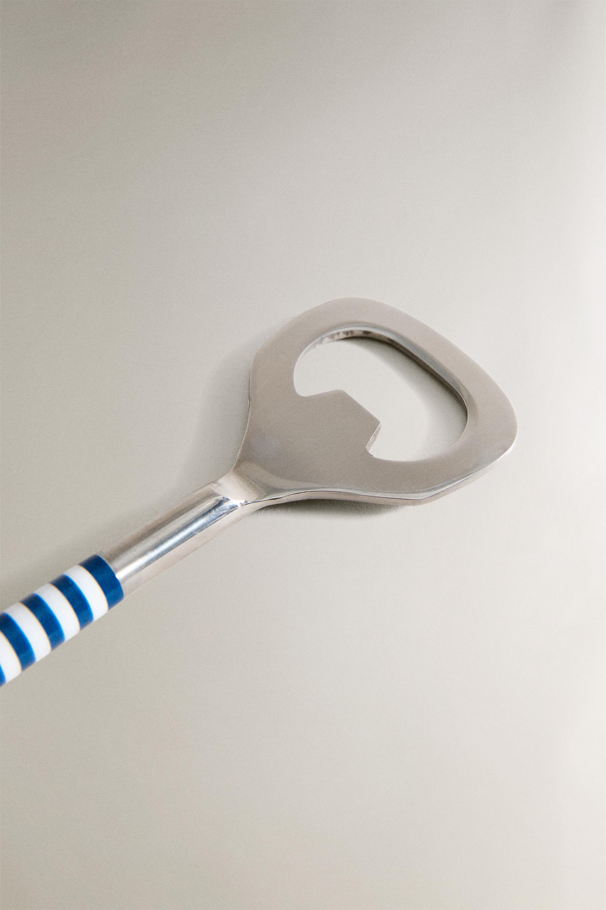 BOTTLE OPENER WITH STRIPED HANDLE