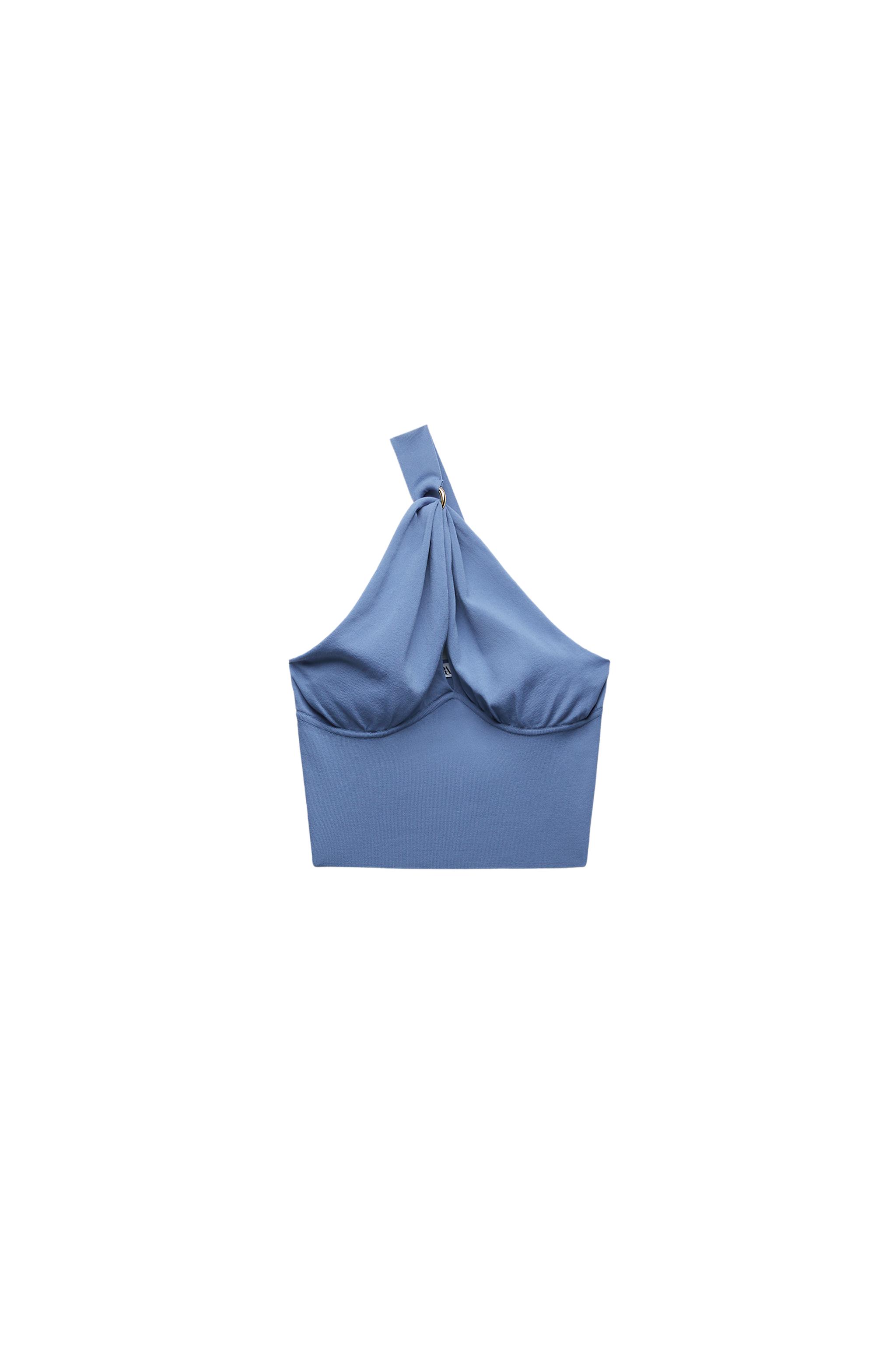 BUCKLED ASYMMETRIC KNIT TOP | SECOND HAND | Zara Preowned