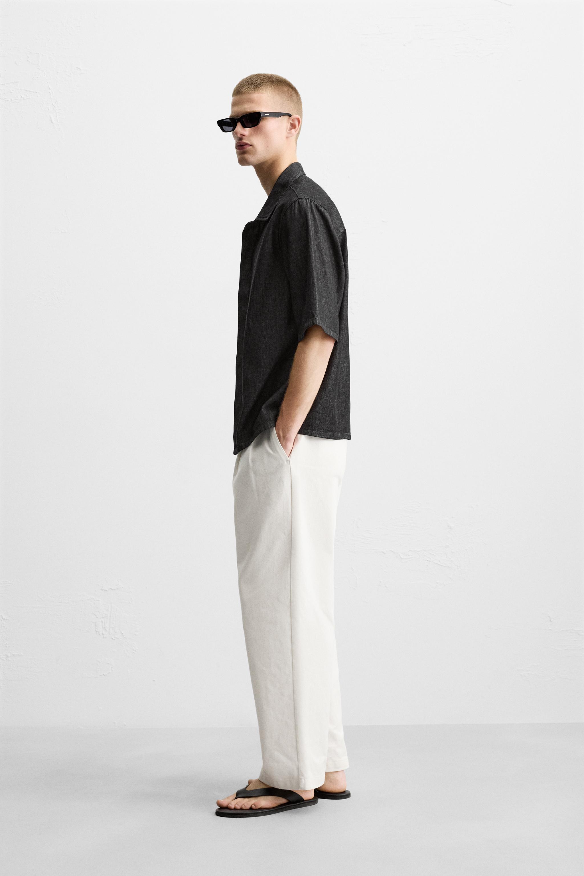 【ZARA】RELAXED FIT デニムシャツ ブラック | 7545/480/800 07545480800-a1.jpg?ts=