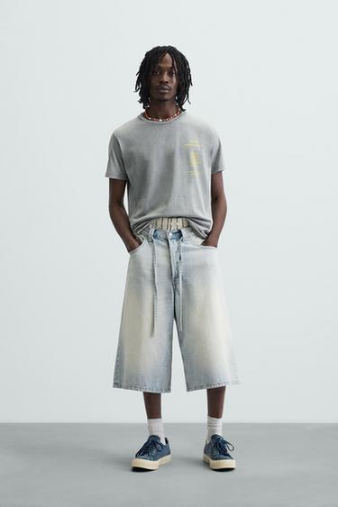 CAMISETA ESTAMPADO COMBINADO - Gris claro de Zara - Imagen 0