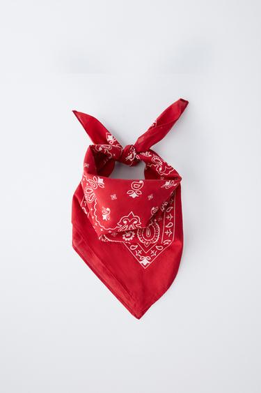 Zara PRINTED BANDANA - Red