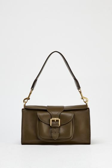 BUCKLE DETAIL SHOULDER BAG - Green by Zara