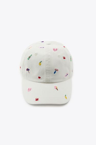 CASQUETTE SERGÉ BRODERIES - Écru de Zara