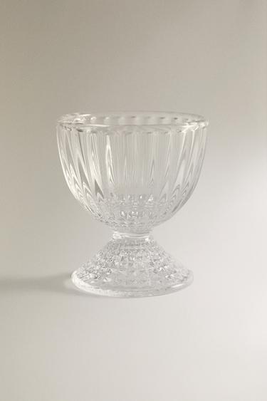 GLASS EGG CUP WITH RAISED GEOMETRIC DESIGN - 990 by Zara - Image 0