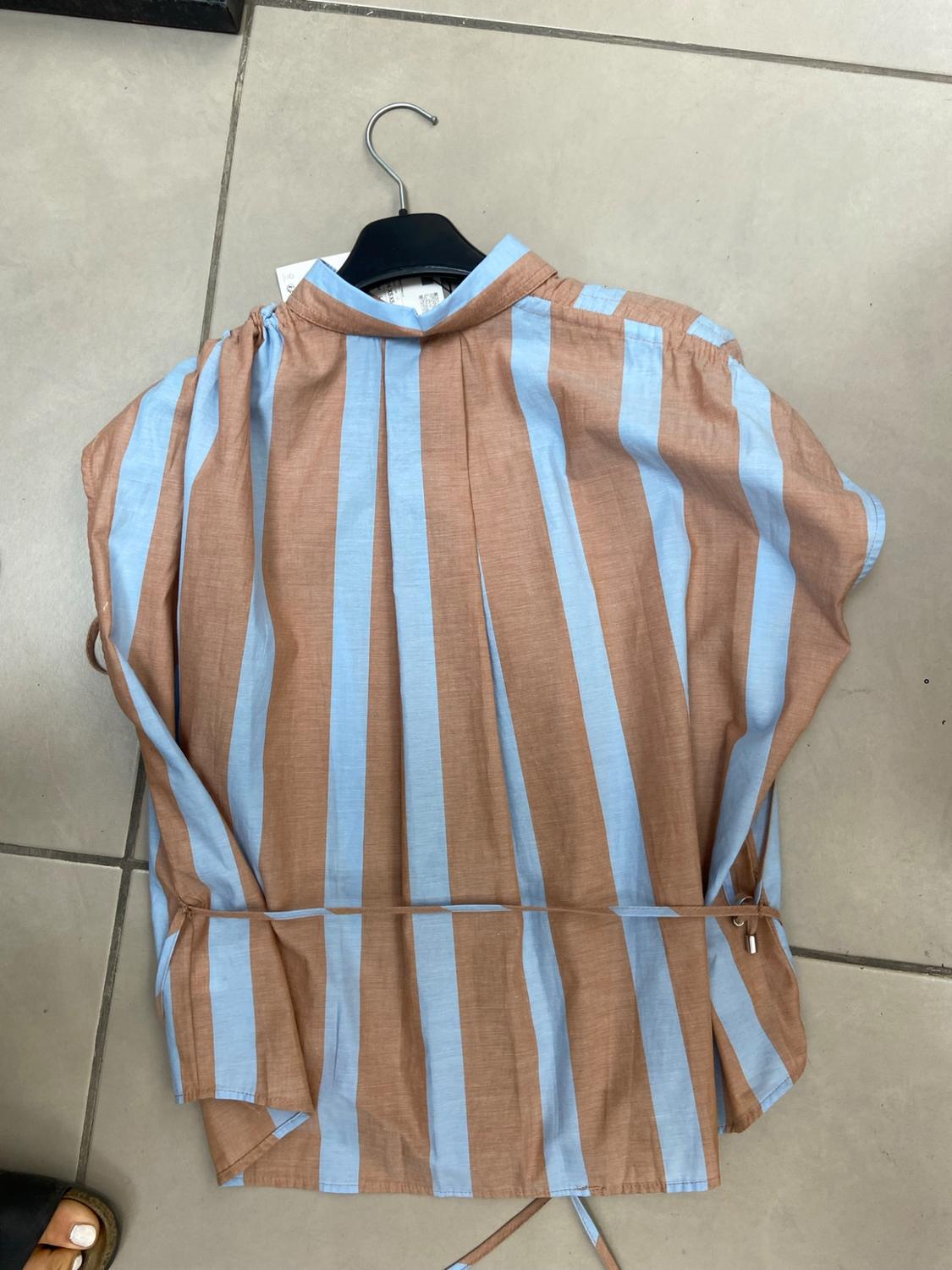STRIPED SHIRT WITH DRAWSTRINGS - Image 3