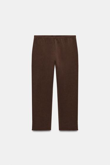 PANTALÓN CAPRI - Marrón oscuro de Zara