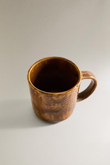 BROWN STONEWARE MUG - Pumpkin by Zara - Image 1