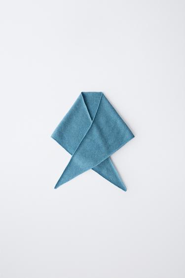 CASHMERE TRIANGULAR SCARF - Blue marl by Zara