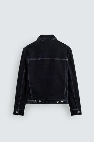 FLOCKED VELVET JACKET - Blue by Zara - Image 7
