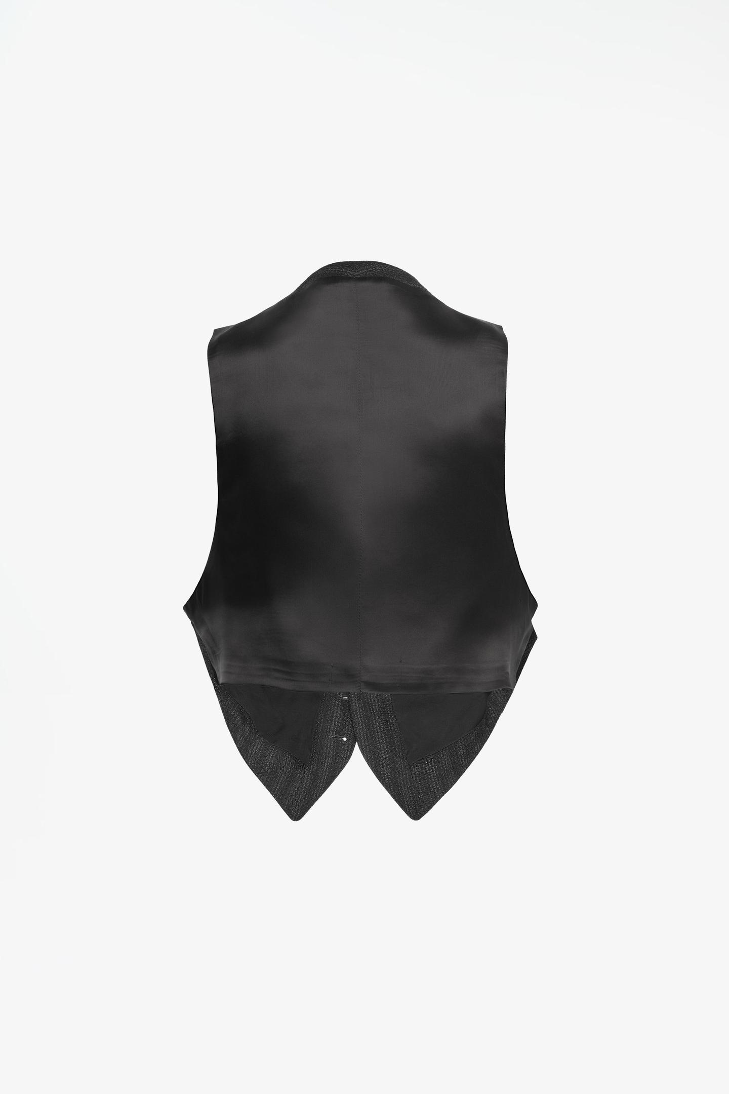 Мужской жилет Zara Limited Edition 100% Wool Pinstripe Vest, цвет: Чёрный — фото 3
