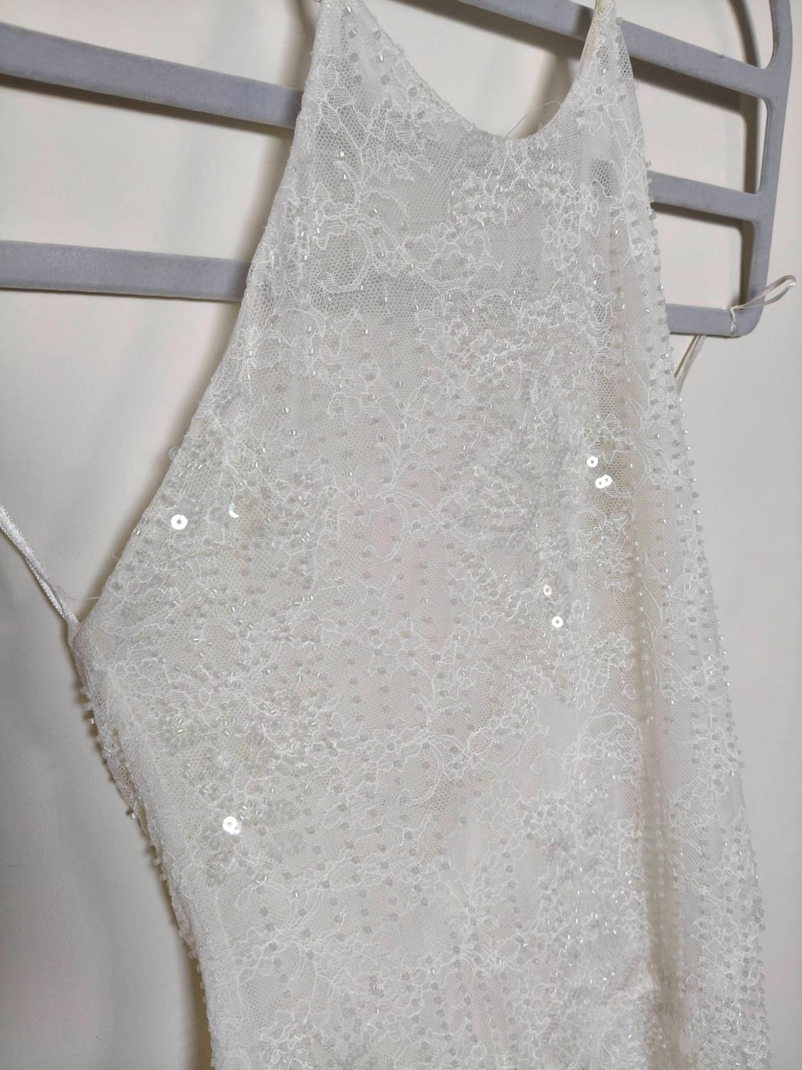 EMBROIDERED LACE HALTER DRESS - Image 3