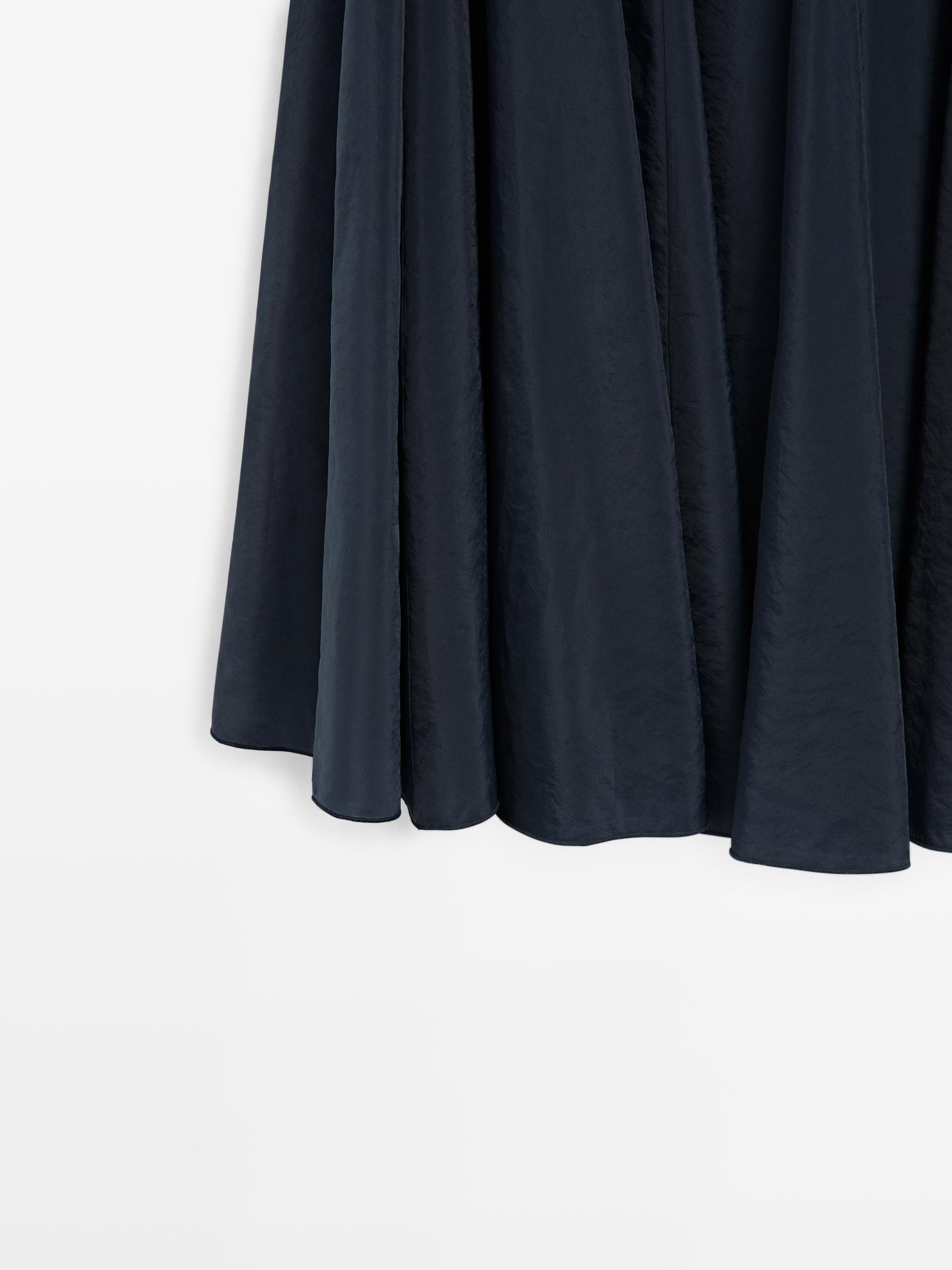 Midi skirt with pintucks