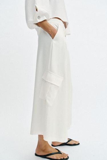 CULOTTES WITH POCKETS - Ecru by Zara