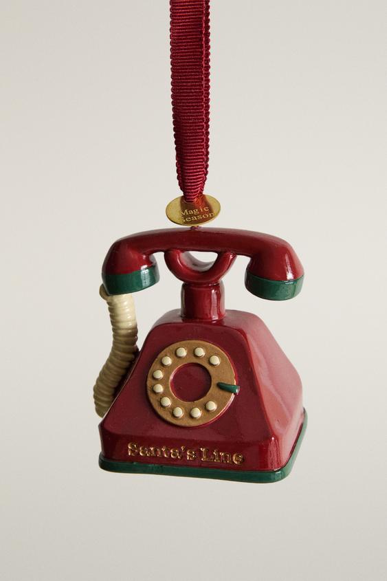 ADORNO ÁRBOL DE NAVIDAD TELÉFONO - Rojo de Zara - Imagen 0