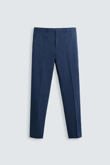 PANTALÓN TRAJE ESTRUCTURA - Azulón de Zara