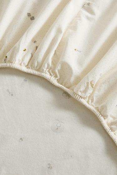 KIDS' PRINTED FITTED SHEET - Oyster-white by Zara - Image 3