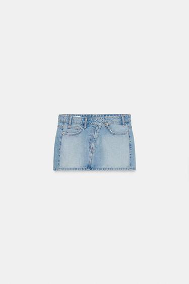 FALDA MINI DENIM TRF - Azul claro de Zara