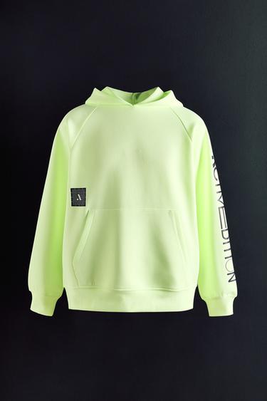 SUDADERA SPORTY LOGO - Amarillo flúor de Zara