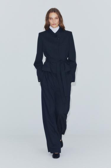ZW COLLECTION STRIPED HIGH-RISE PLEATED PANTS — striped 2