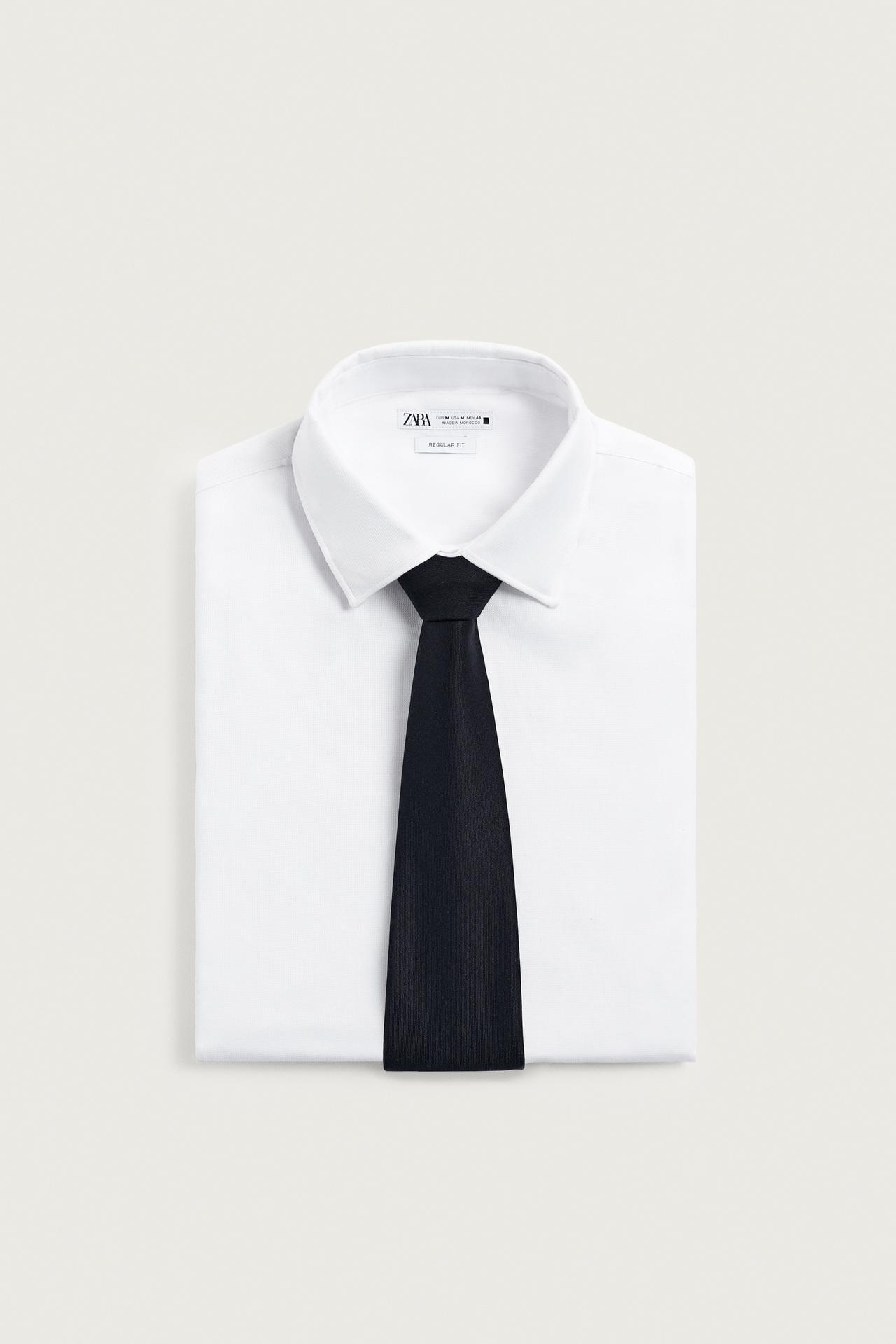 BASIC 100% WOOL TIE — Navy blue