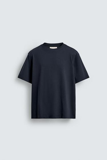 CAMISETA MEDIUM WEIGHT MANGA CORTA - Marino de Zara