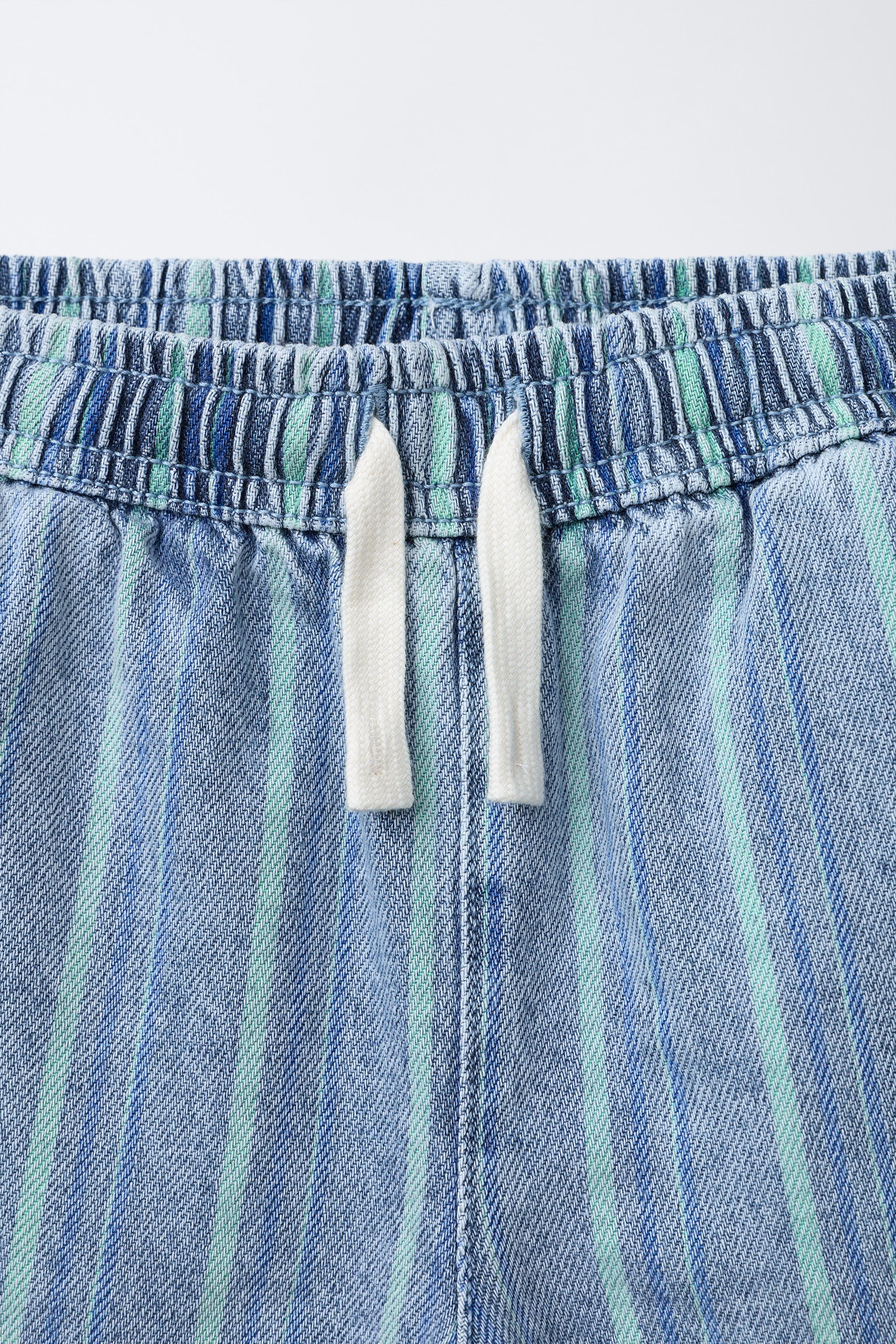 STRIPED BAGGY JEANS