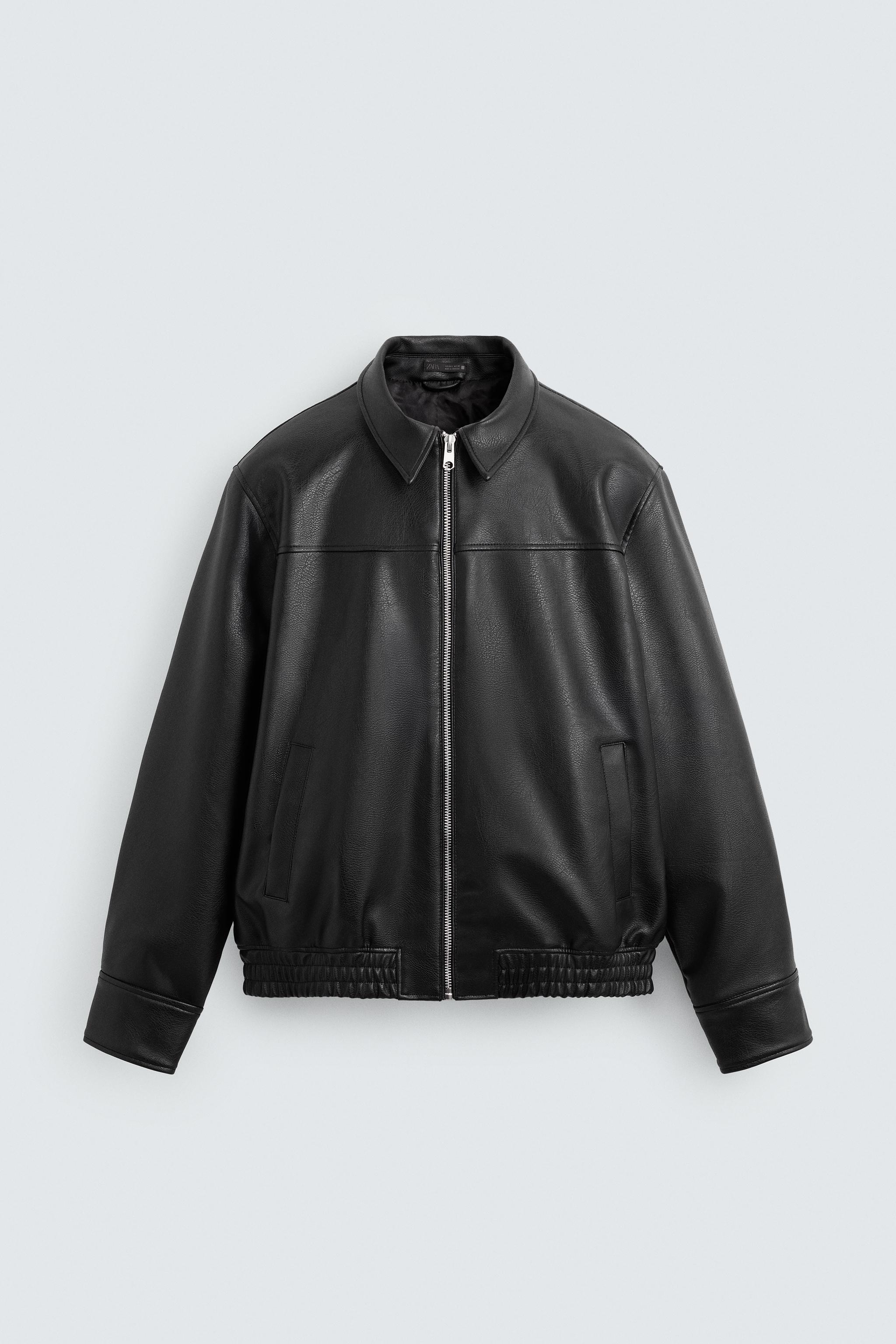 LEATHER EFFECT BOMBER JACKET1