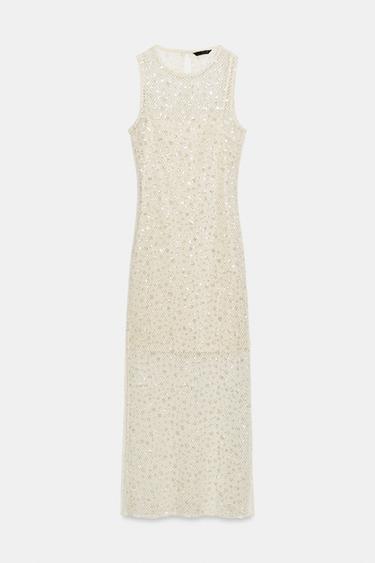 VESTIT MIDI XARXA LLUENTONS - Cru de Zara