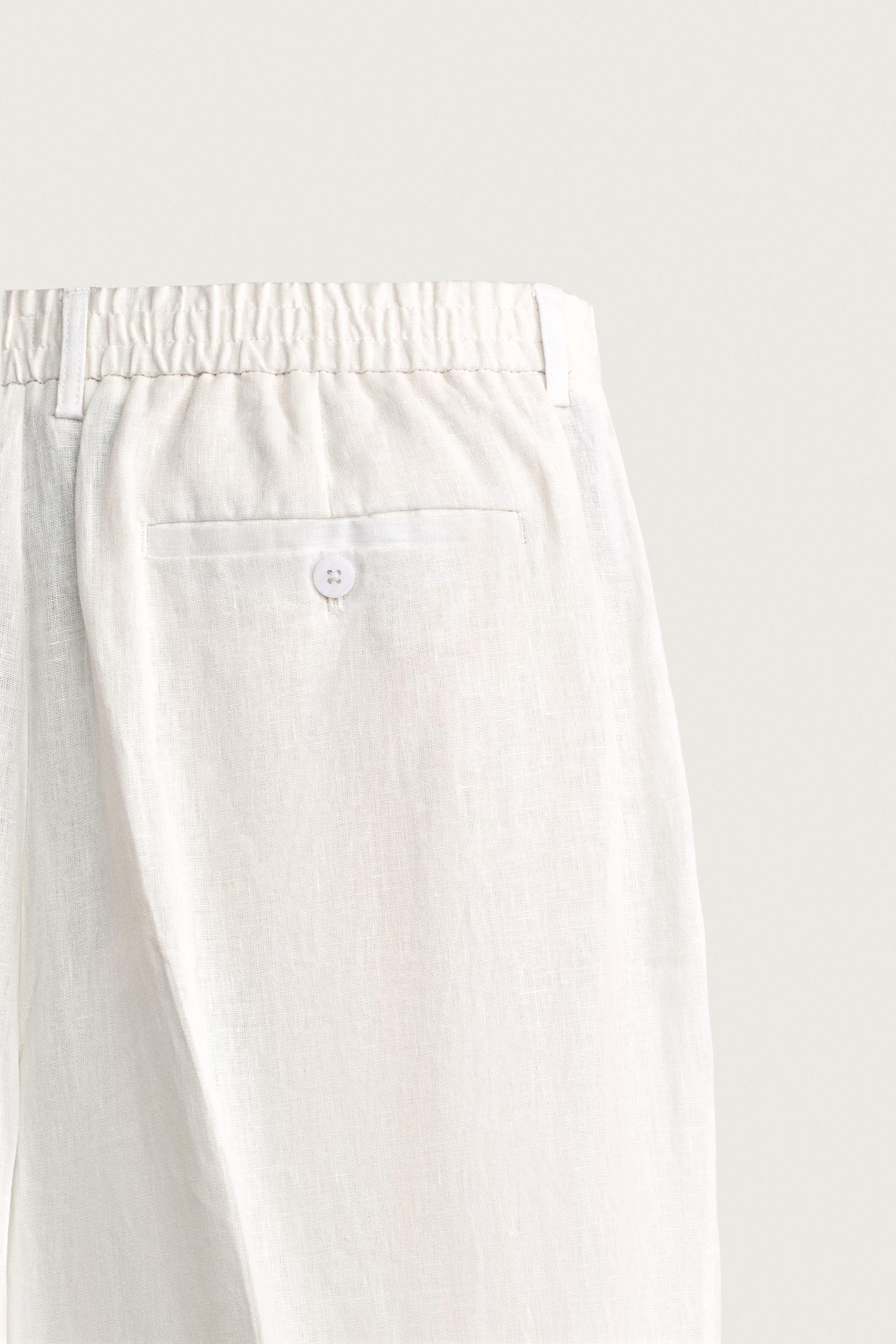 100% LINEN REGULAR FIT PANTS