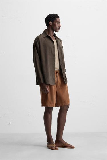 CHEMISE OVERSIZE FIT - Chocolat de Zara - Image 3