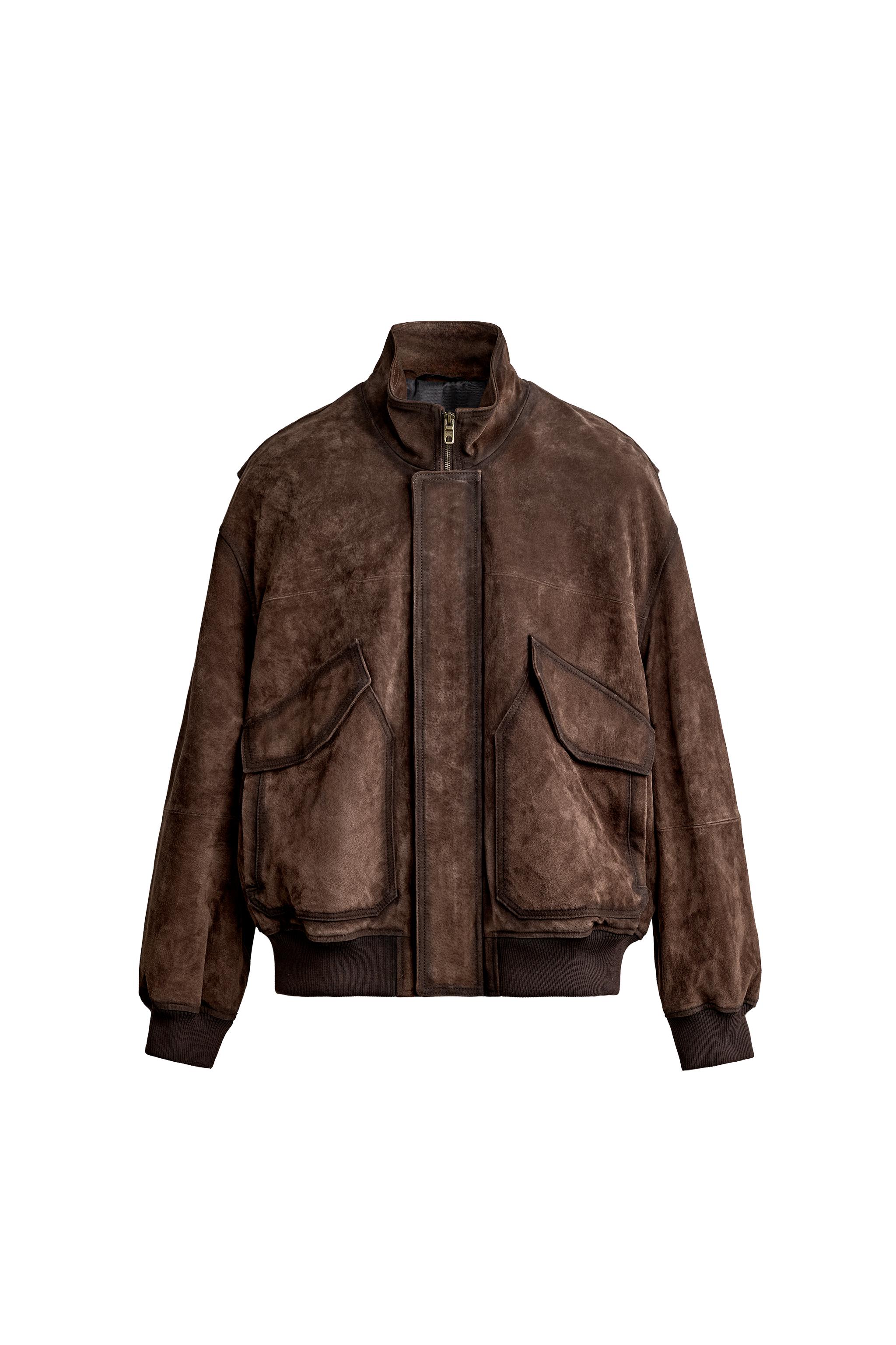 CAZADORA RELAXED FIT PIEL SERRAJE