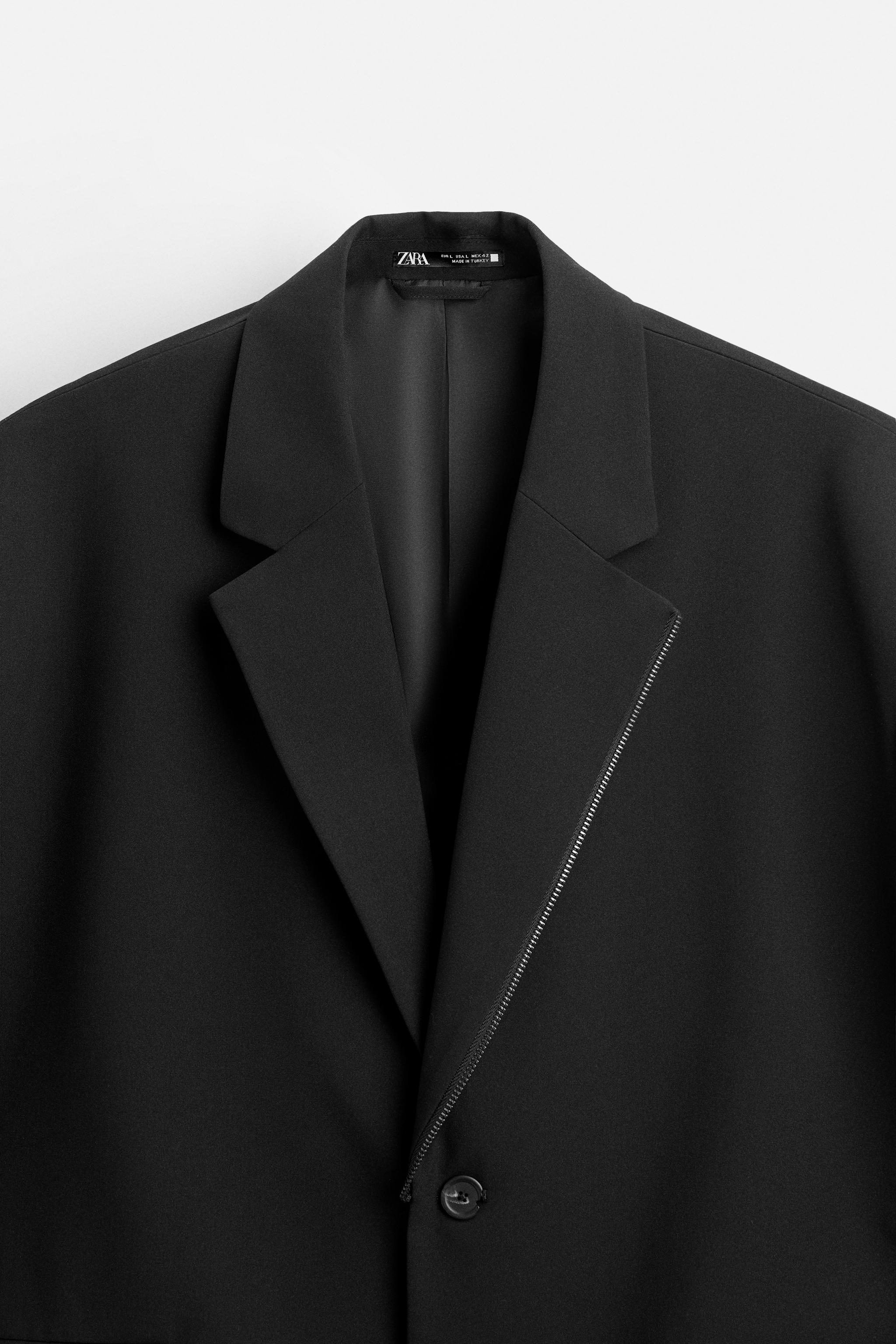OVERSIZED FIT ZIPPERS BLAZER - Black | ZARA United States