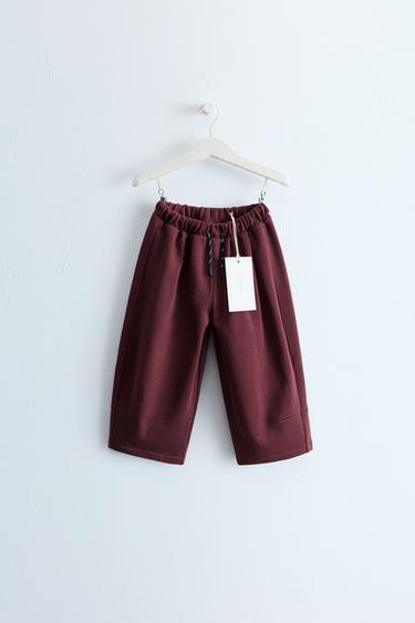 ZARA TIMELESS - CALÇA DE MOLETOM COM CORDÕES - Borgonha da Zara - Imagem 0