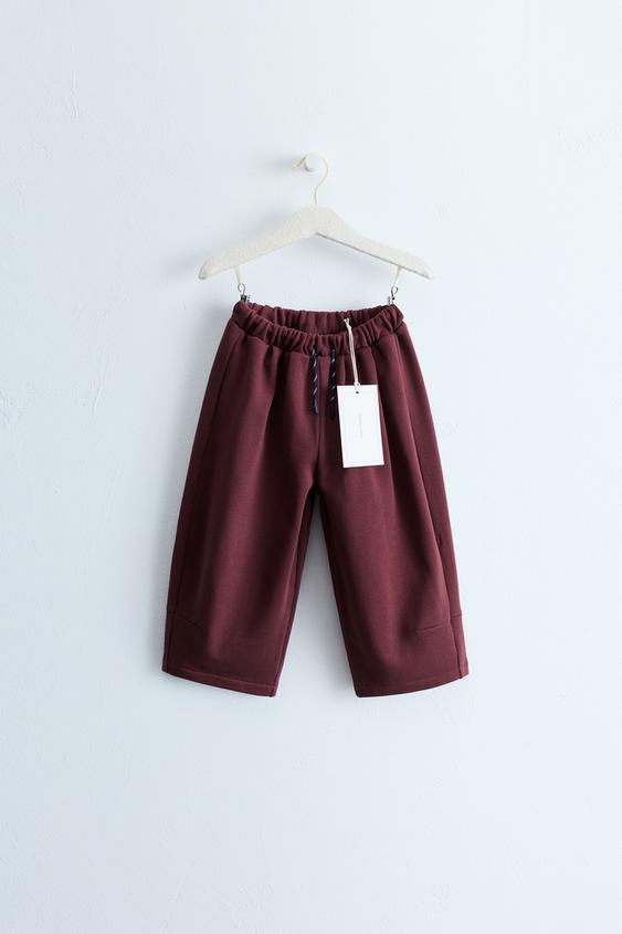 ZARA TIMELESS - PLUSH TROUSERS WITH DRAWSTRINGS - Burgundy de Zara - Imagen 0