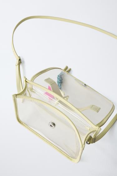 VINYL CROSSBODY BAG WITH CHARM - Clear by Zara - Image 3