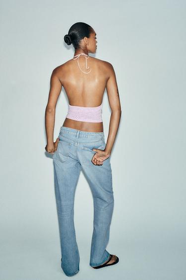 JEAN TRF À JAMBES LARGES TAILLE BASSE - Bleu clair de Zara - Image 2