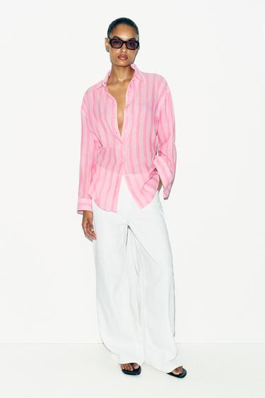 قميص مخطط واسع - خطوط by Zara - Image 0