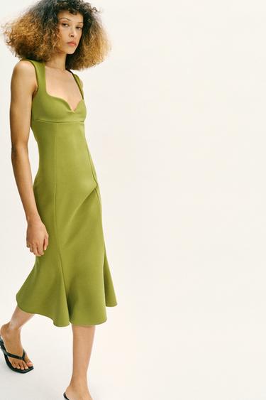 SWEETHEART NECKLINE DRESS - Green by Zara