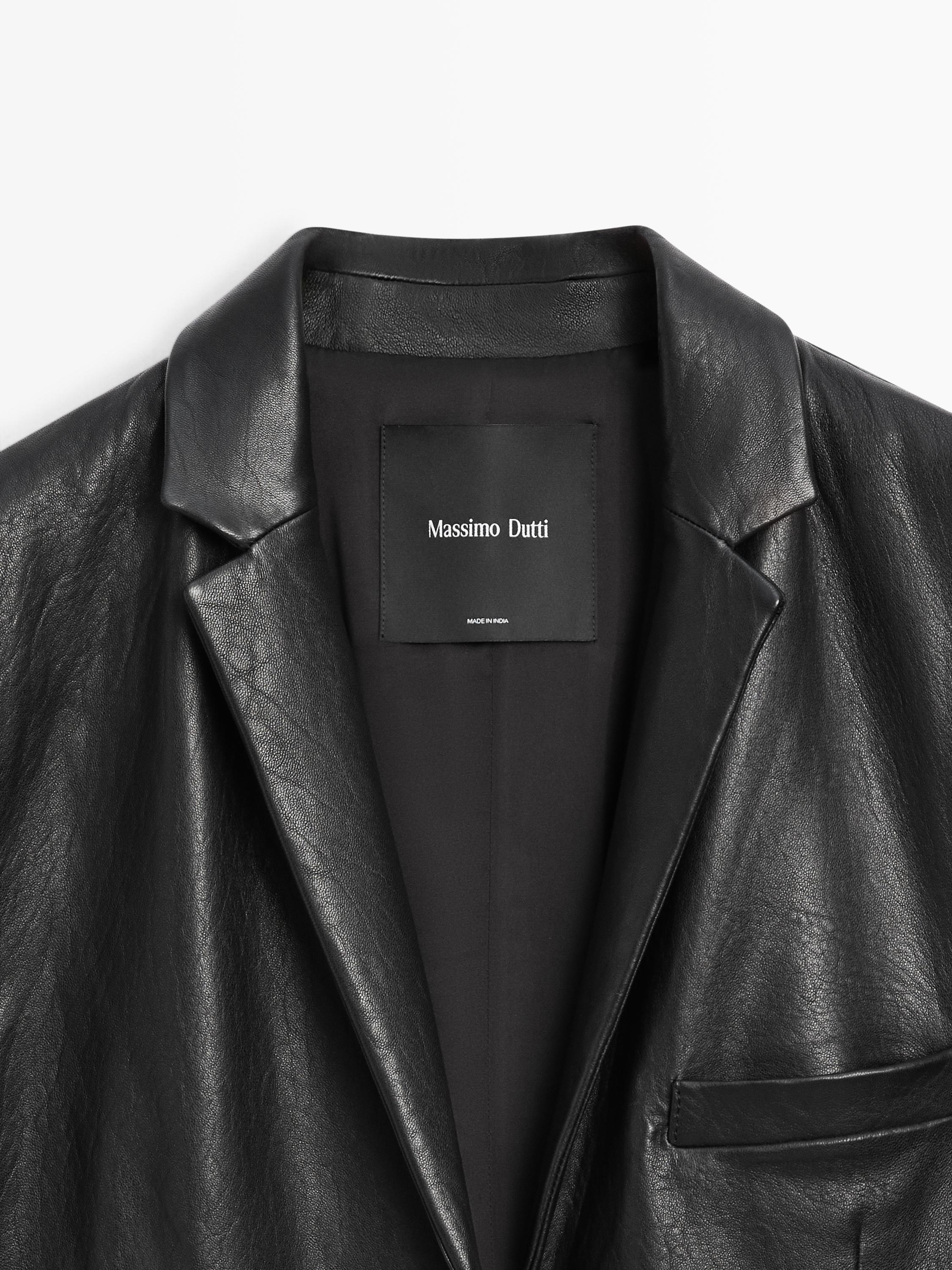 Long nappa leather coat