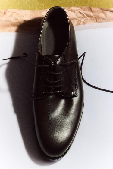 LEATHER DRESS SHOES - Dark brown by Zara