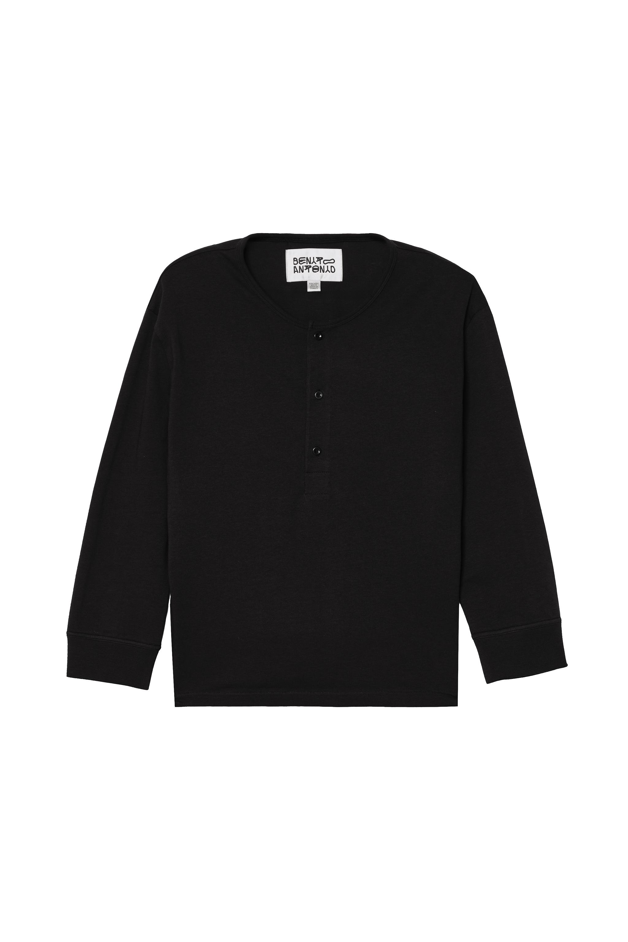 Мужские футболки Zara CROPPED FIT HENLEY T-SHIRT — фото 2