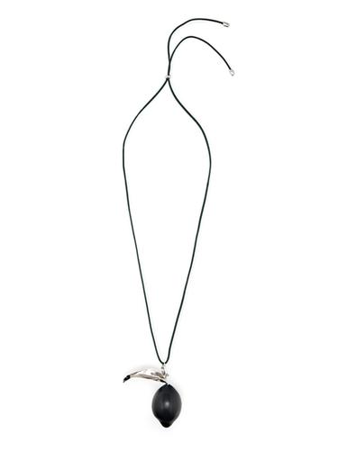 Zara Glass lemon piece pendant - Silver