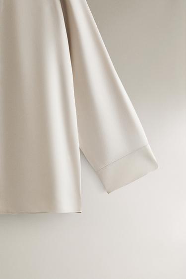 SILK SHIRT - Pearl grey by Zara - Image 2